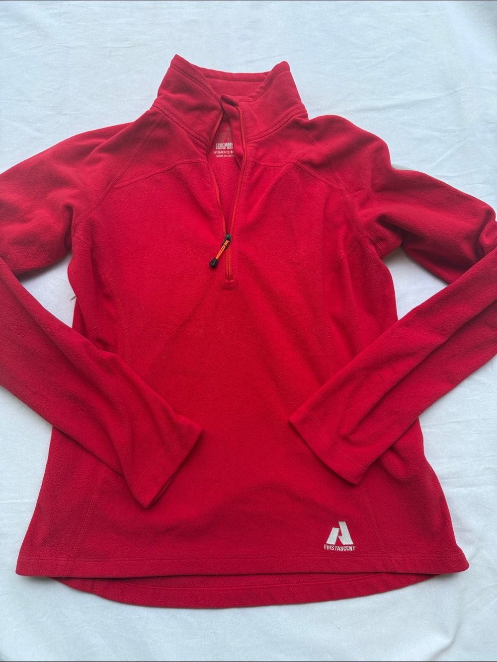 Eddie Bauer Women’s Red Quarter-Zip Fleece Pullover